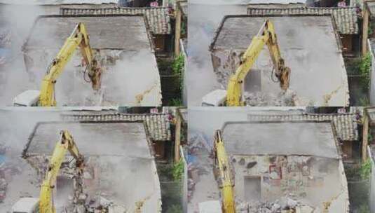 农村老房子拆除高清在线视频素材下载