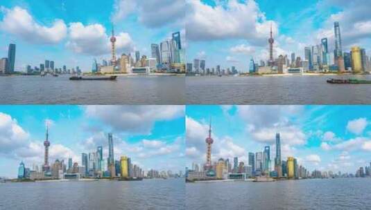 8K震撼移动延时上海外滩浦东新区陆家嘴城市高清在线视频素材下载