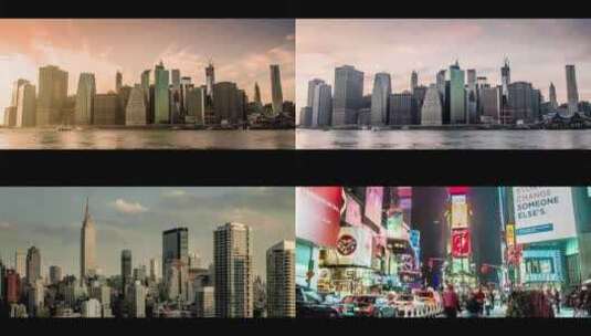 国外城市街景人文风景欧洲美国纽约建筑夜景高清在线视频素材下载