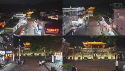 深圳大鹏所城夜景航拍高清在线视频素材下载