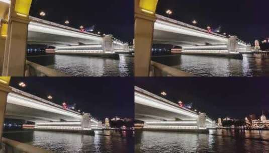 珠江夜景人民桥高清在线视频素材下载
