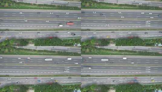 航拍公路车流行驶空镜高清在线视频素材下载