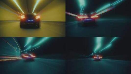汽车在隧道公路上行驶高清在线视频素材下载