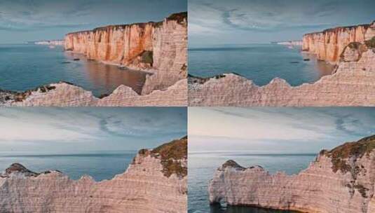 Etretat，诺曼底，海岸，海高清在线视频素材下载