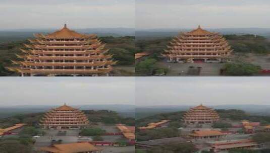 竖版航拍四川遂宁灵泉寺风景区高清在线视频素材下载