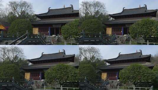 中式寺庙古建筑大雄宝殿景观高清在线视频素材下载