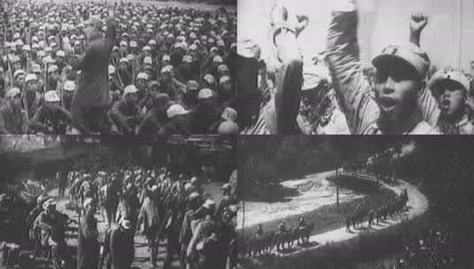 八路军新四军解放军战前动员高清在线视频素材下载