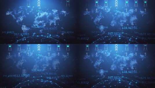 数字世界地图数据展示高清在线视频素材下载