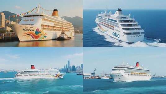 爱达魔都邮轮游轮旅游邮轮旅行高清在线视频素材下载