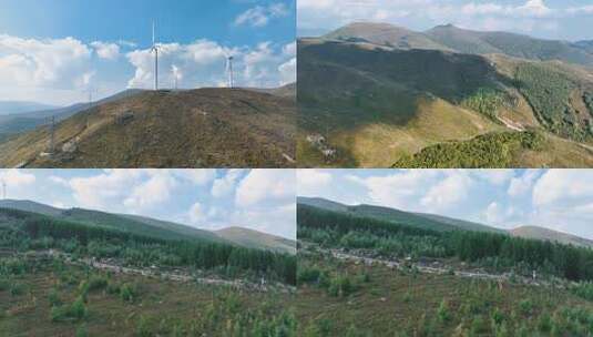崇礼山林间道路与茂密树林景观高清在线视频素材下载