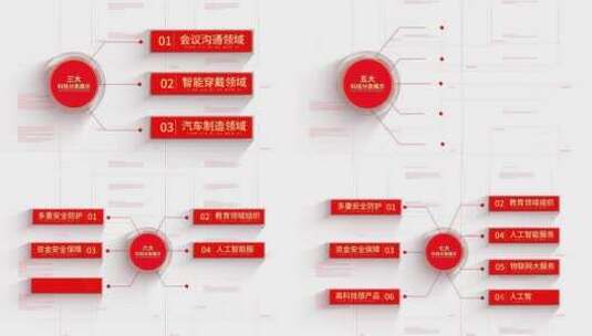 【无插件】红色信息分类（无图标版本）高清AE视频素材下载