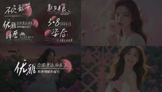 38三八女神节妇女节片头文字字幕片头高清AE视频素材下载
