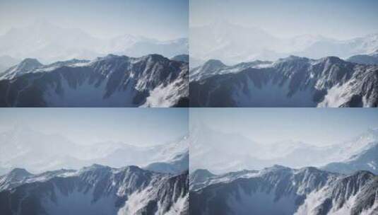 4K航拍雪山山顶山峰登山山脉高清在线视频素材下载