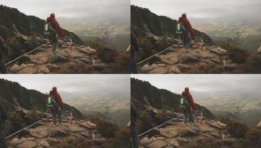 下山的登山者高清在线视频素材下载