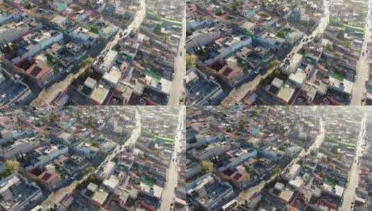 墨西哥墨西哥城城市建筑贫民窟雾霾航拍高清在线视频素材下载