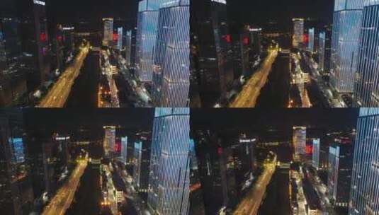 航拍武汉城市夜景楚河汉街高清在线视频素材下载