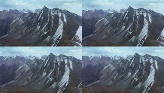 航拍雄壮的天山山脉高清在线视频素材下载