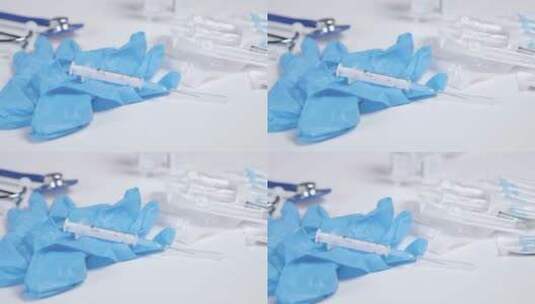 新冠肺炎疫苗和医疗物品高清在线视频素材下载