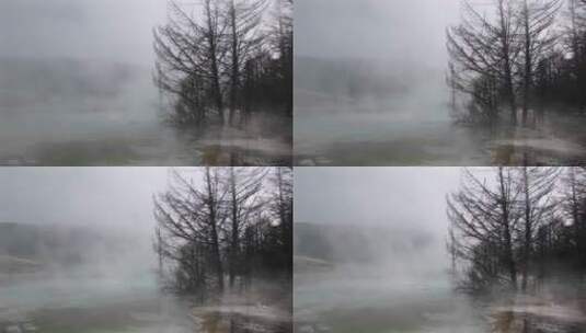黄石国家公园温泉中的蒸汽高清在线视频素材下载