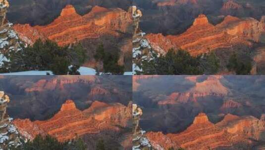 航拍日出下的大峡谷风景高清在线视频素材下载