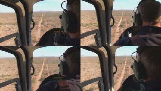 飞行员开直升机巡逻高清在线视频素材下载