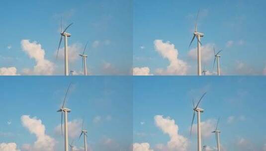 海边风力发电机组发电高清在线视频素材下载