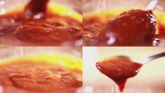 【镜头合集】番茄酱甜辣酱番茄沙司高清在线视频素材下载