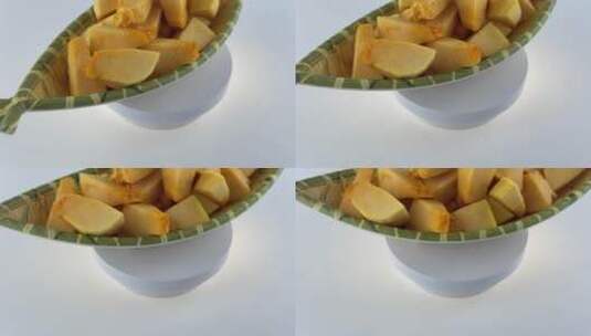 美味南瓜块4K实拍视频高清在线视频素材下载