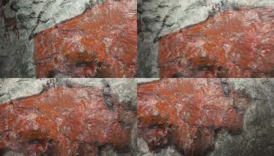 石窟石洞原始人岩画高清在线视频素材下载