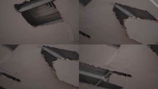 【镜头合集】地震损毁坍塌破烂的房屋高清在线视频素材下载