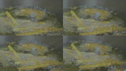 美式高级餐厅厨师薯条制作高清在线视频素材下载