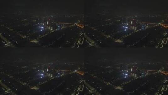 上海卢浦大桥夜景4K航拍高清在线视频素材下载