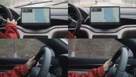 比亚迪车机屏幕汽车导航行驶高清在线视频素材下载