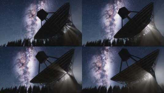 星空下的天文观测台高清在线视频素材下载