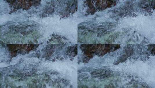 高清4K降水雨季山泉瀑布流水升格视频素材高清在线视频素材下载