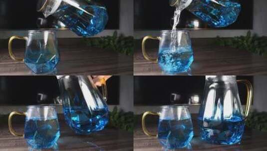 高极质感水壶水杯倒水倒酒慢动作高清在线视频素材下载