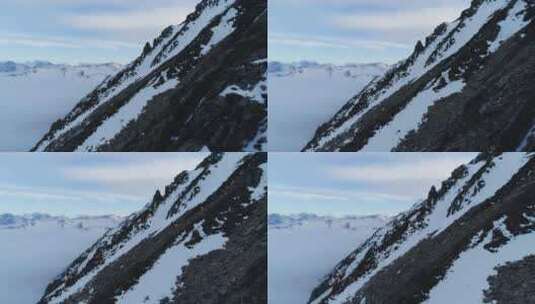 四川巴郎山的雪山云海航拍自然风景高清在线视频素材下载