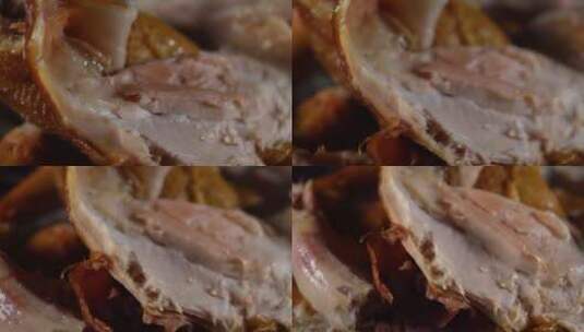 熟食烧鸡鸡肉卤鸡肉高清在线视频素材下载