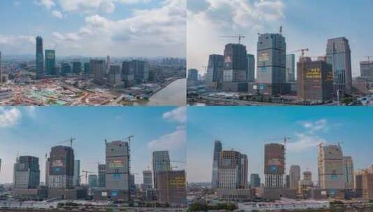 原创航拍广州金融城城市建设发展高新延时高清在线视频素材下载
