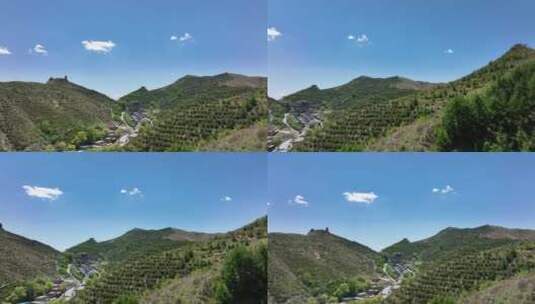 航拍山西忻州雁门关旅游景区4K50帧高清在线视频素材下载