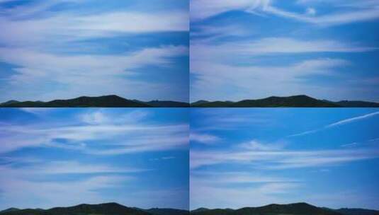 8K高质量素材 远山 蓝天 流动延时白云 实拍高清在线视频素材下载