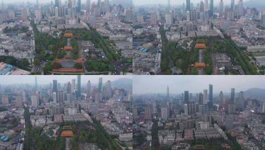 航拍南京城市风光高清在线视频素材下载