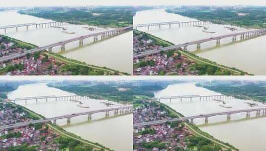 吉安赣江桥梁高清在线视频素材下载