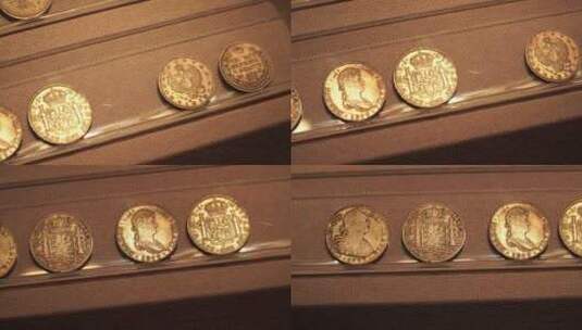 古欧洲外国硬币钱币高清在线视频素材下载