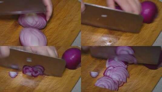 切白洋葱紫洋葱洋葱丝高清在线视频素材下载