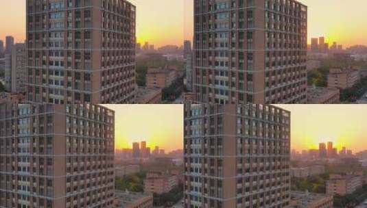 杭州钱塘区下沙大学城校园航拍13高清在线视频素材下载
