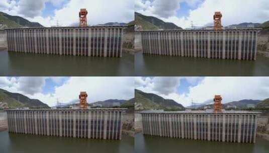 澜沧江水库 水电 水坝 水电工程建设 航拍高清在线视频素材下载