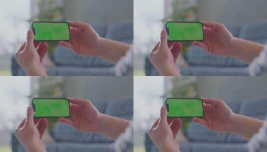 手里的绿屏手机高清在线视频素材下载