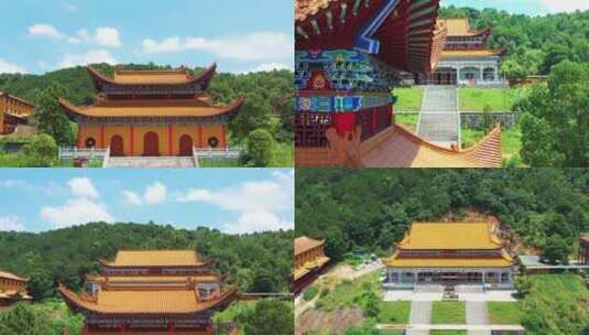 实拍江西吉安县弥陀寺寺庙建筑高清在线视频素材下载
