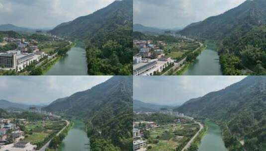 新中国美丽乡村航拍高清在线视频素材下载